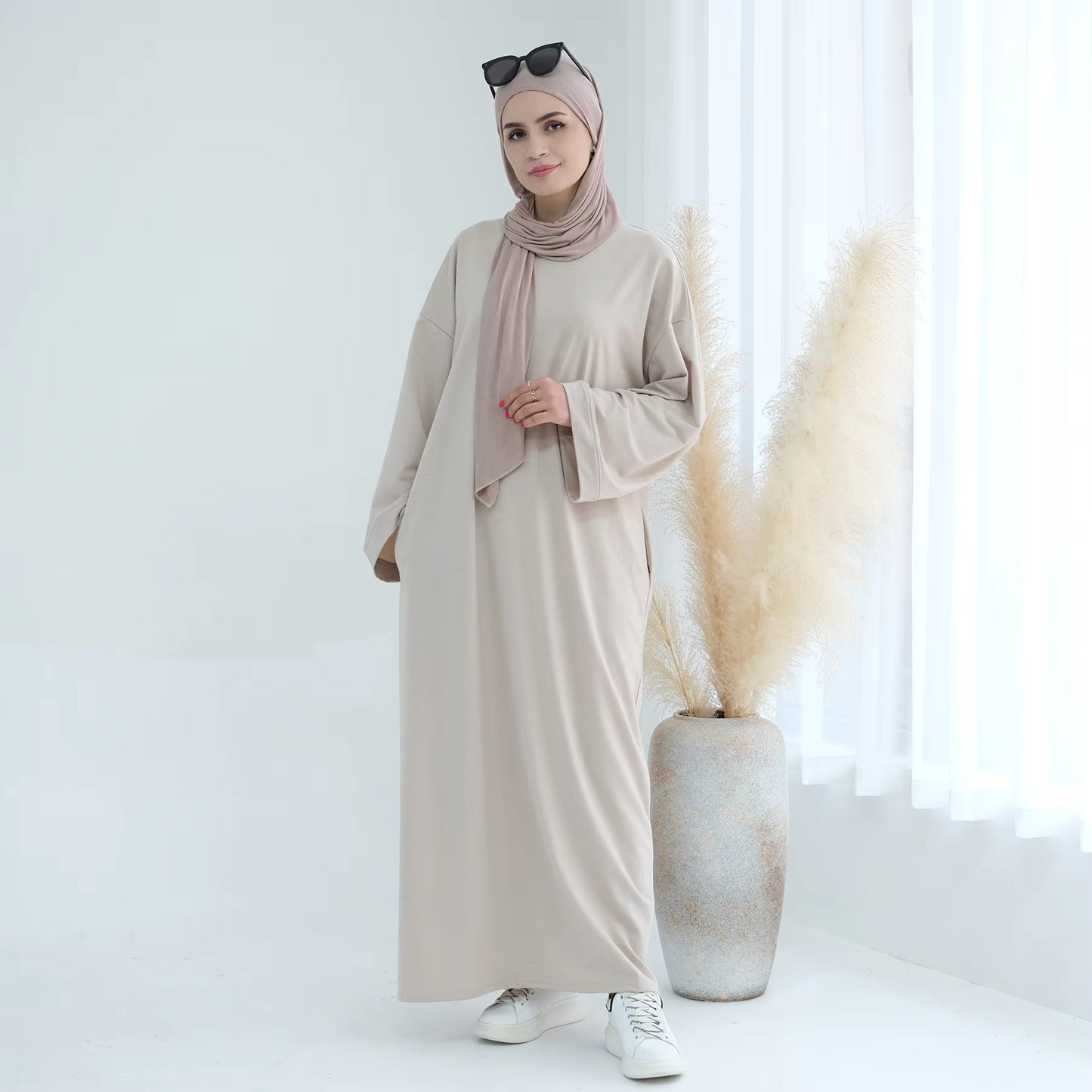 Long Sleeve Abaya Dress with Pockets – Modest Women’s Wear