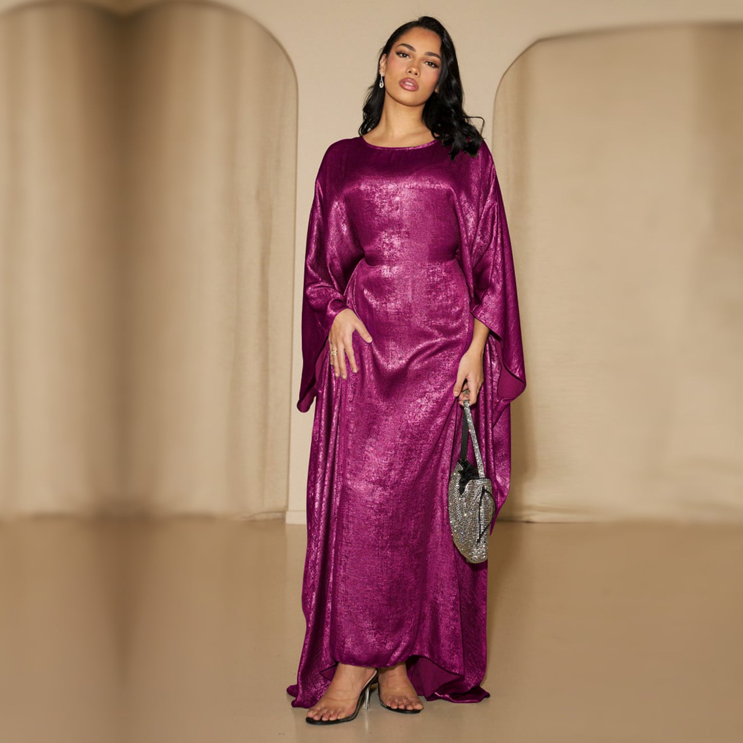 Abaya Dress – Shiny Kaftan Batwing | Women’s Modest Muslim Wear