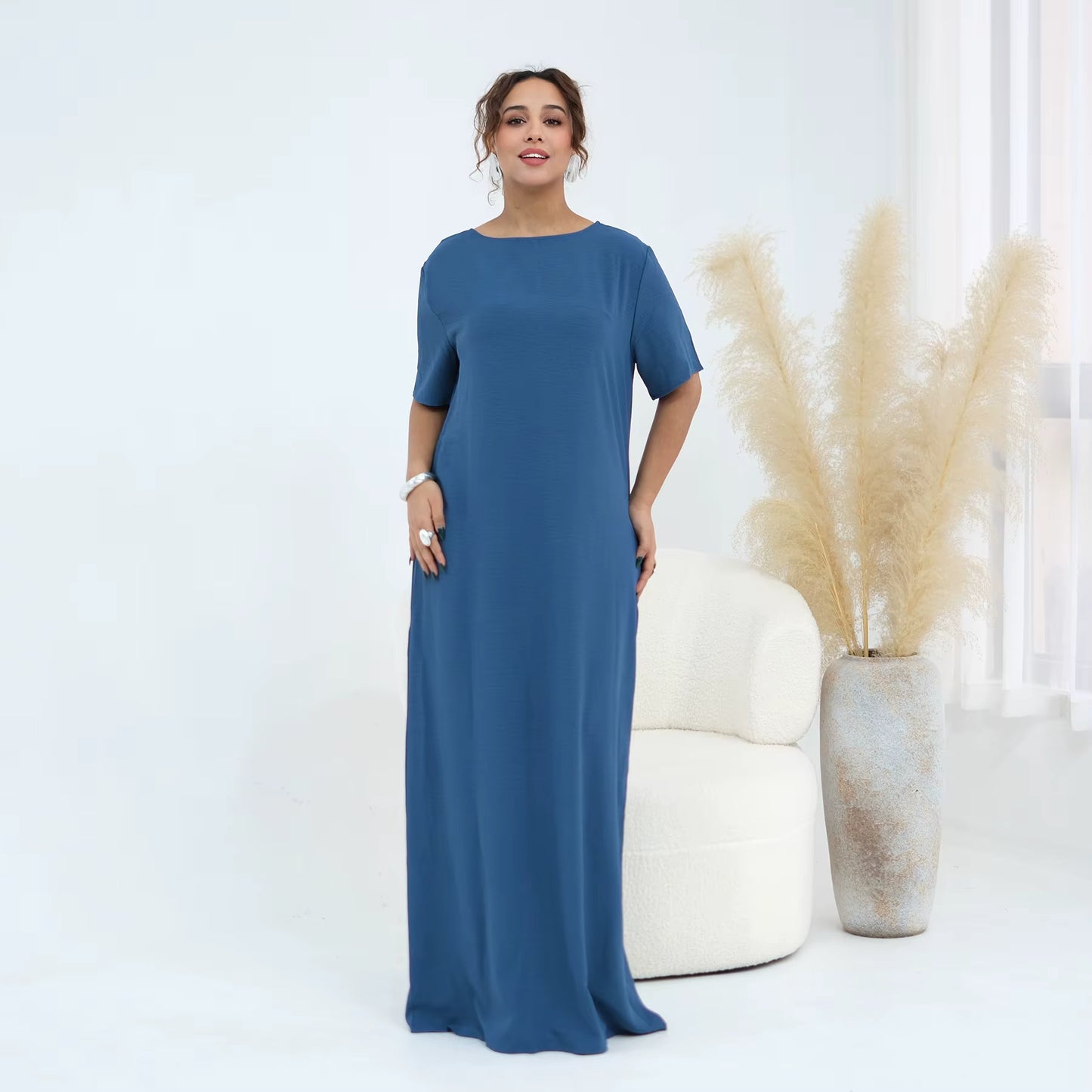 Solid Color Crepe Inner Slip Dress – Modest Layering Essential