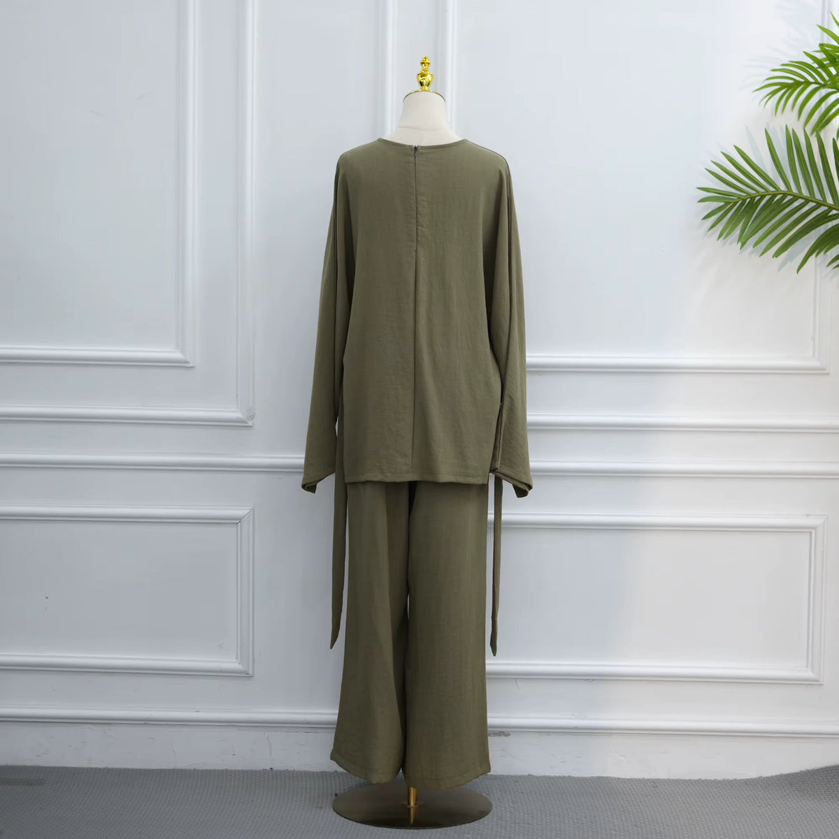 Viscose Shirt & Wide-Leg Pants Set