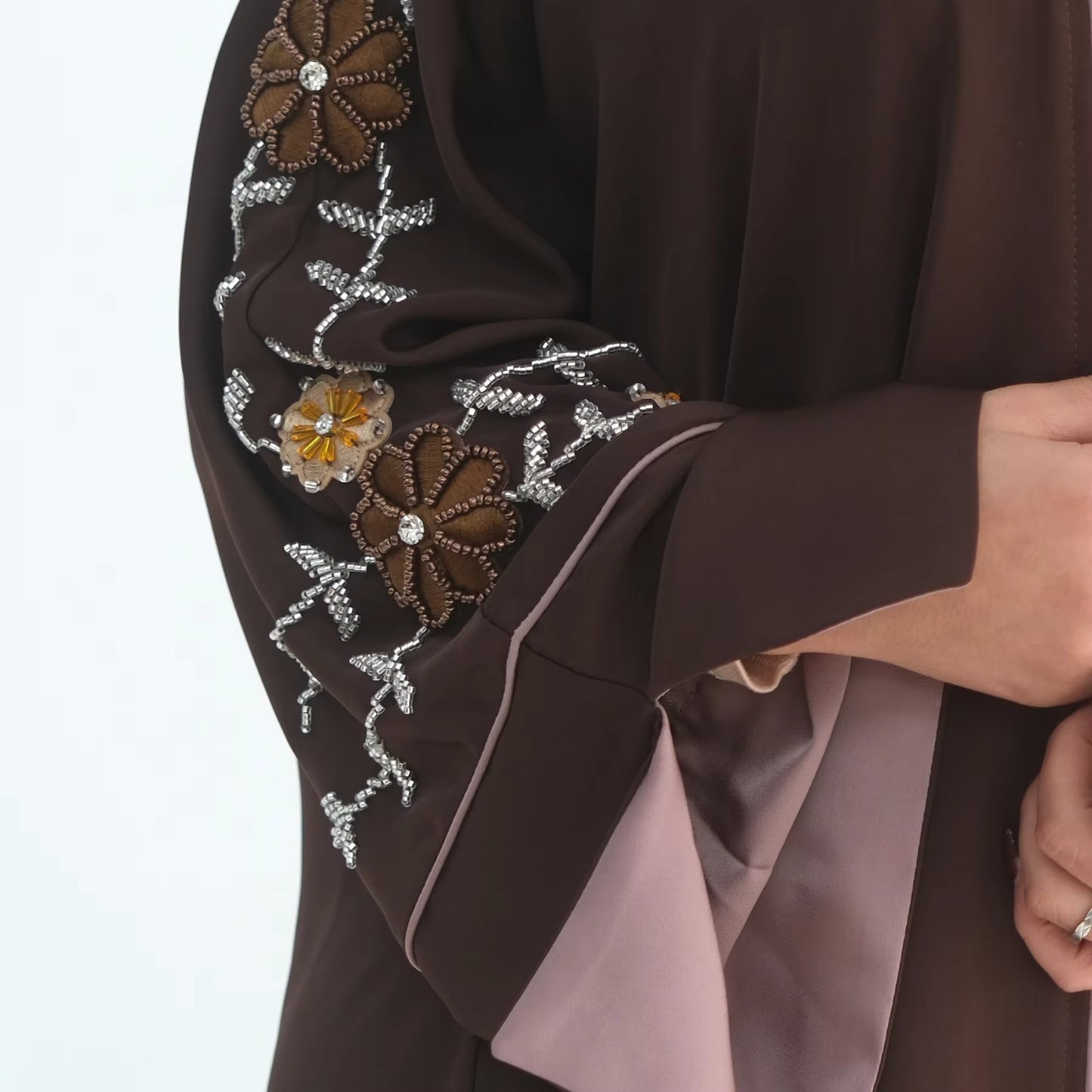 Open Front Abaya – Women Modest Dress | Beaded Detail
