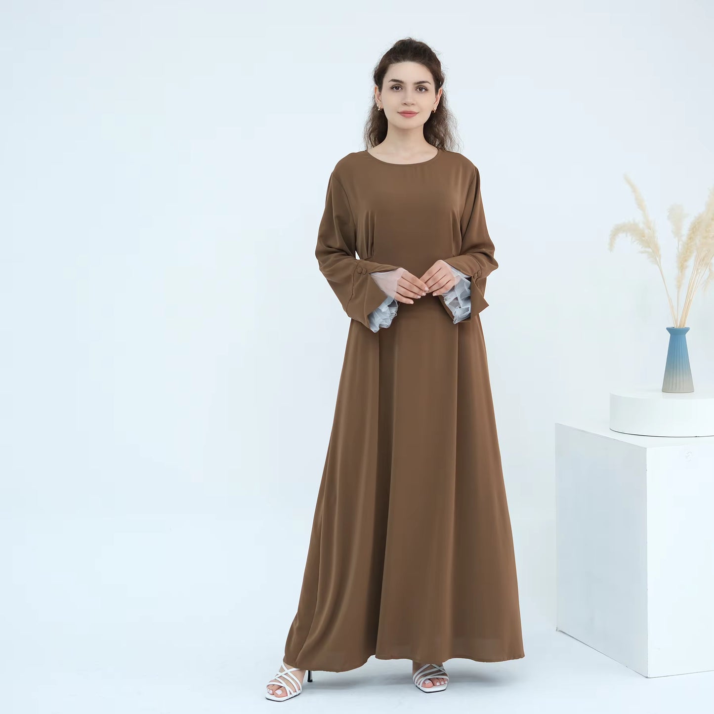 Side Tie Closed Abaya for Women – Solid Color Modest Muslim Dress