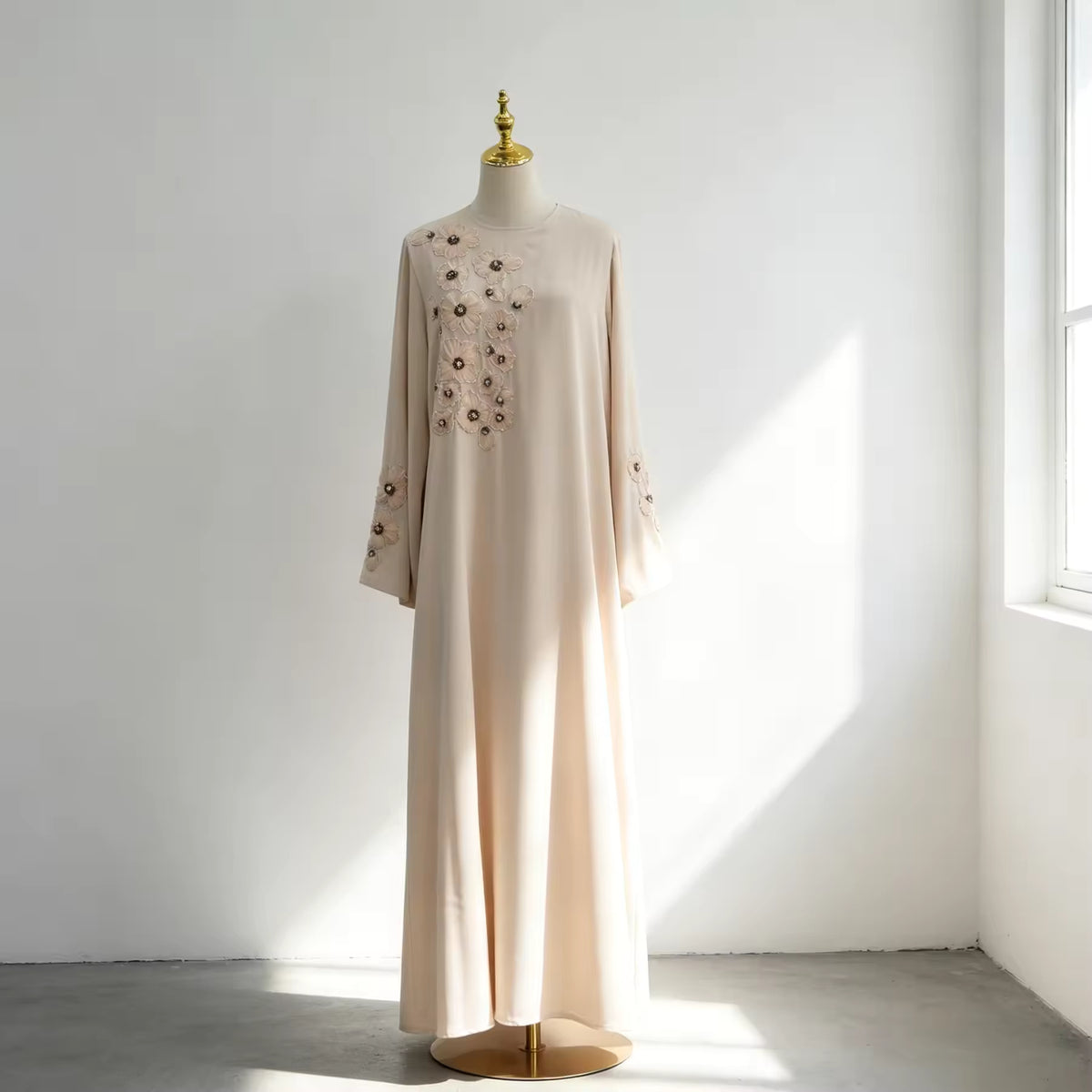 Amara Luxury Floral Beaded Applique Abaya
