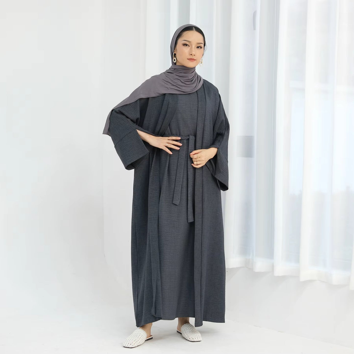 Luxury Dubai-Inspired 2-Piece Abaya Set