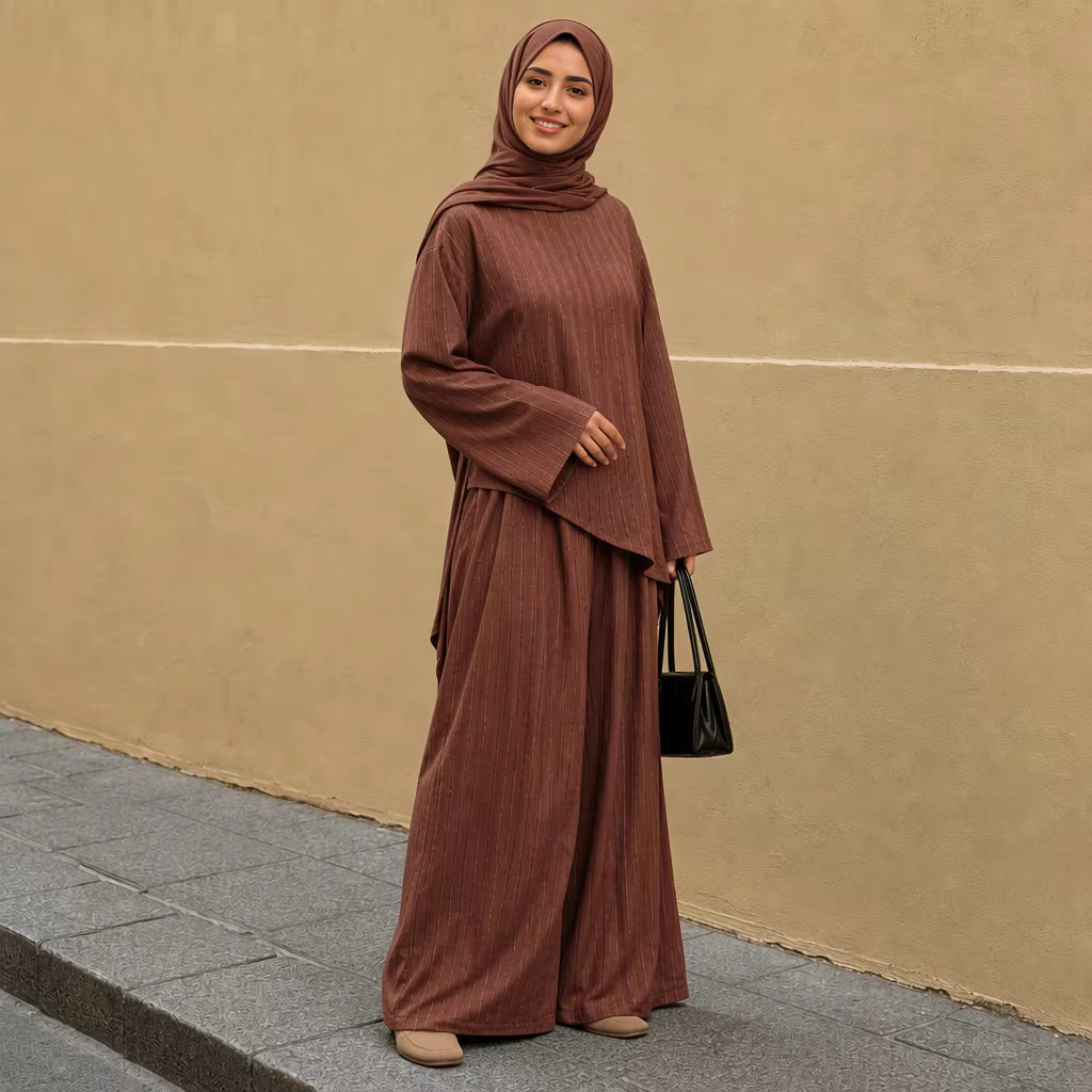Hana Striped Linen-Blend Two-Piece Set