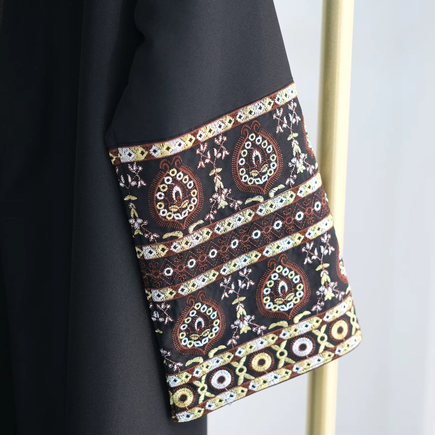 Open Front Embroidered Abaya – Women’s Modest Kimono