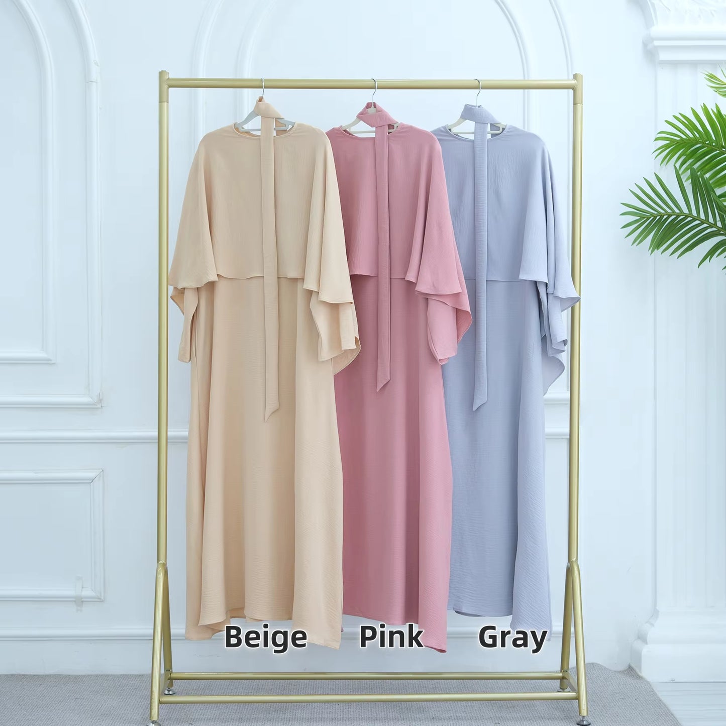 Soft Crepe 2-Piece Cape Abaya Set – Modest Islamic Dress for Women