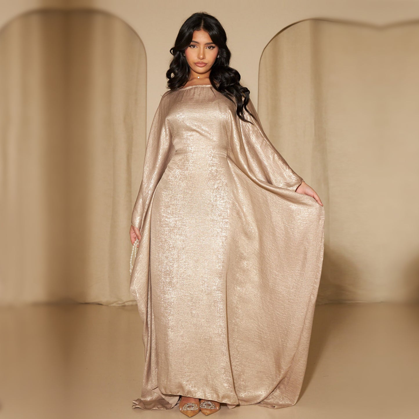 Abaya Dress – Shiny Kaftan Batwing | Women’s Modest Muslim Wear