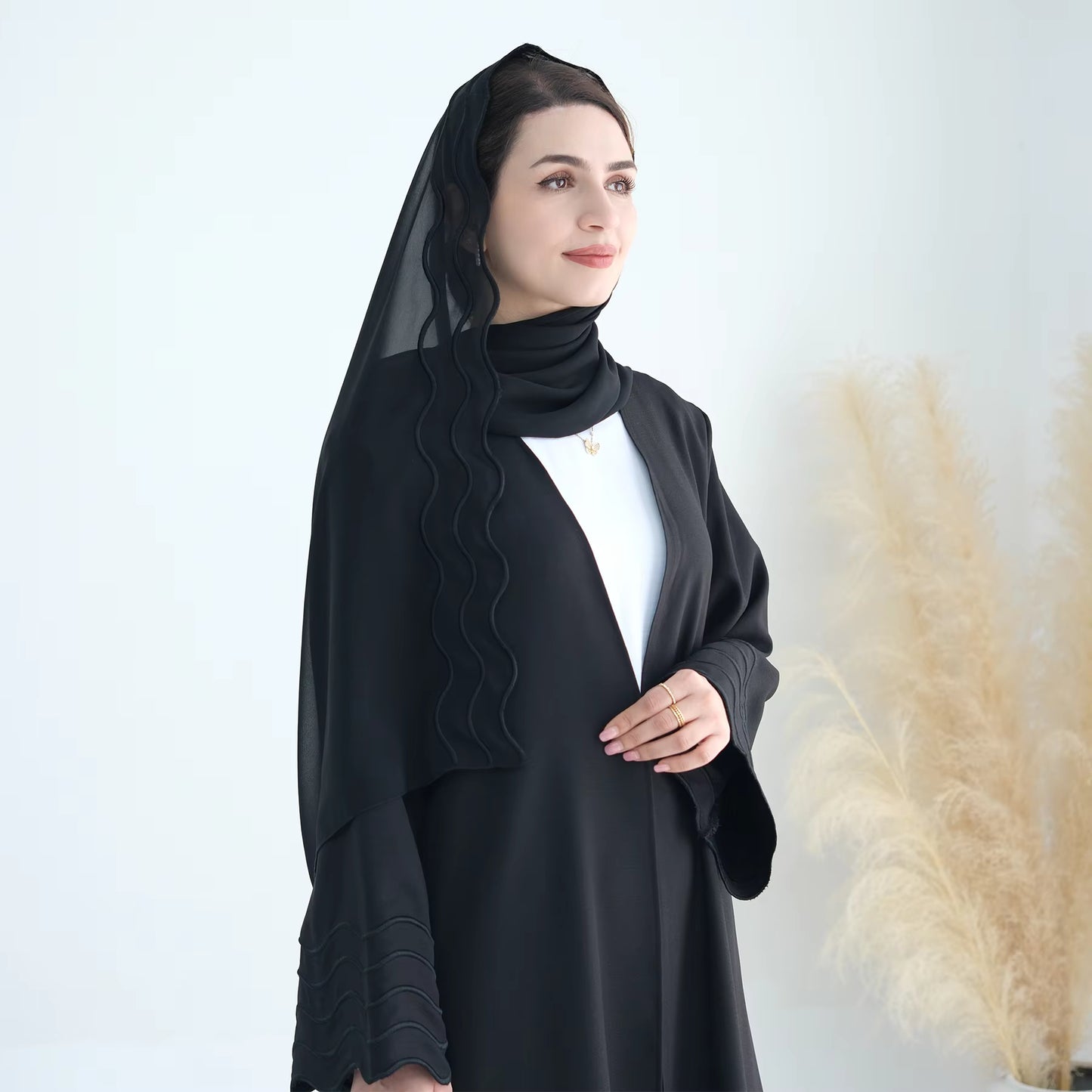 Front Open Abaya Set with Matching Hijab – Women’s Modest Wear