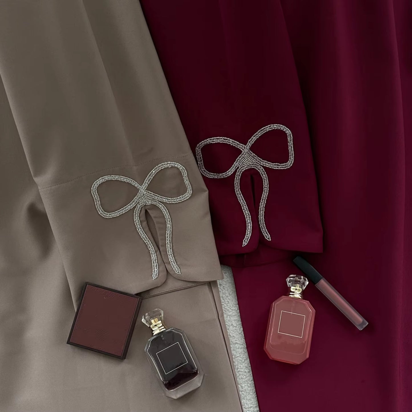 Nura Summer Abaya Dress for Women – Split Sleeve Bow Maxi Islamic Dress