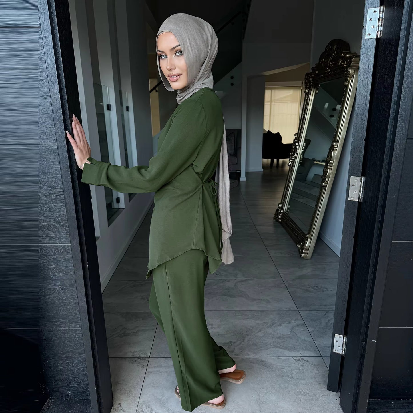 2026 Modest 2 Piece Abaya Set Daily Wear– Top & Pants