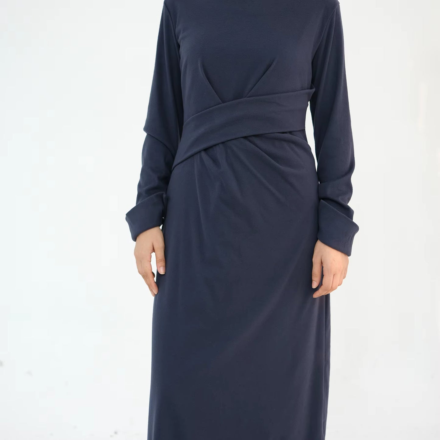 VELA Belted Velvet Abaya