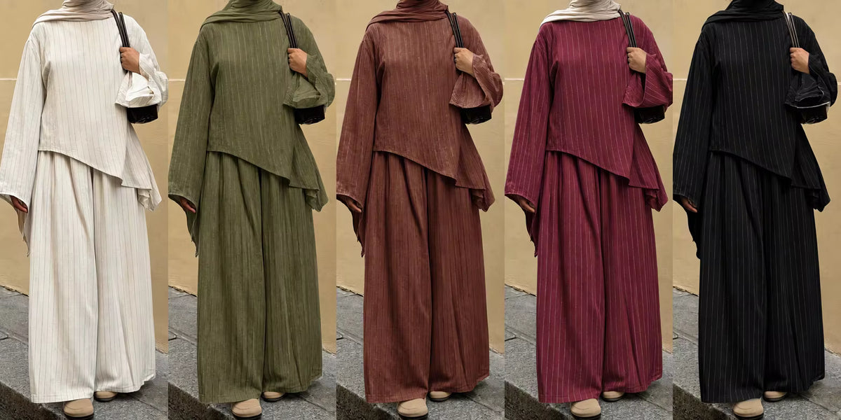 Hana Striped Linen-Blend Two-Piece Set