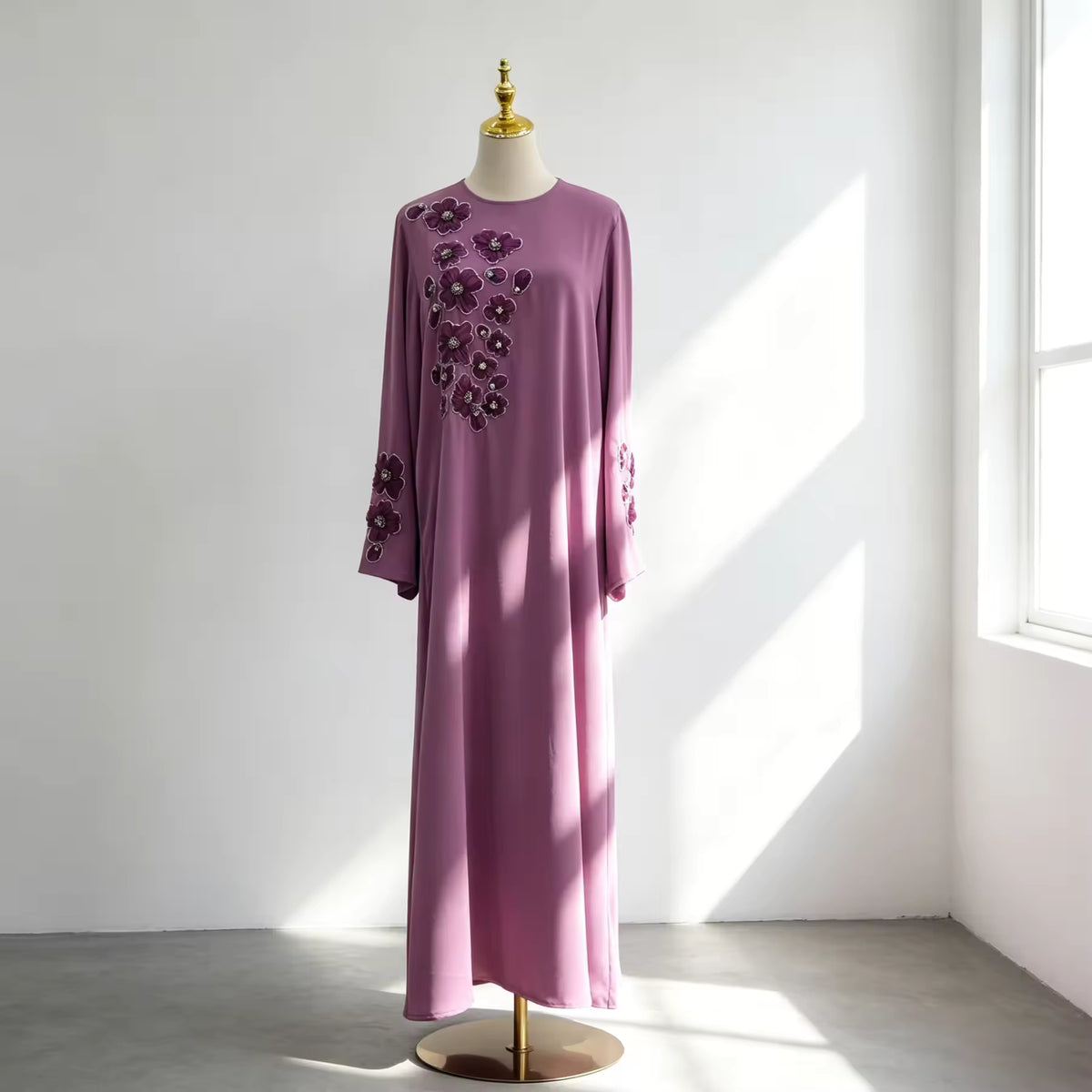 Amara Luxury Floral Beaded Applique Abaya