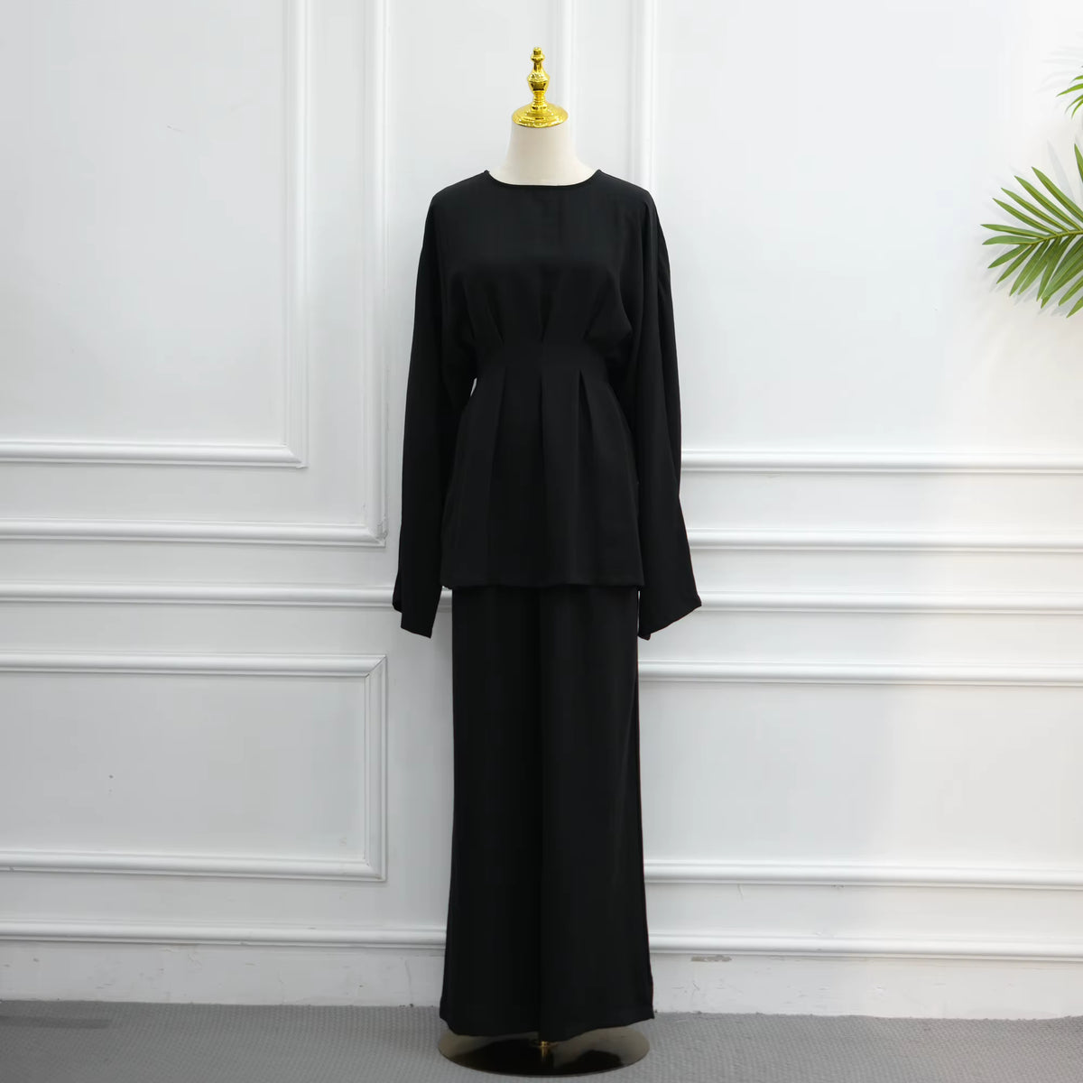 Viscose Shirt & Wide-Leg Pants Set