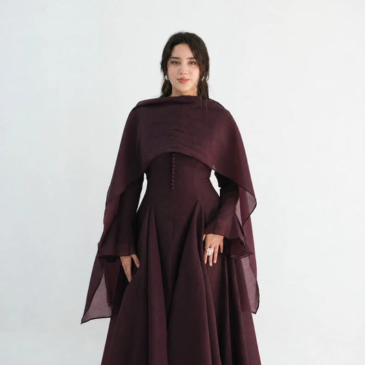 Amina Flare Cuff Maxi Abaya Dress