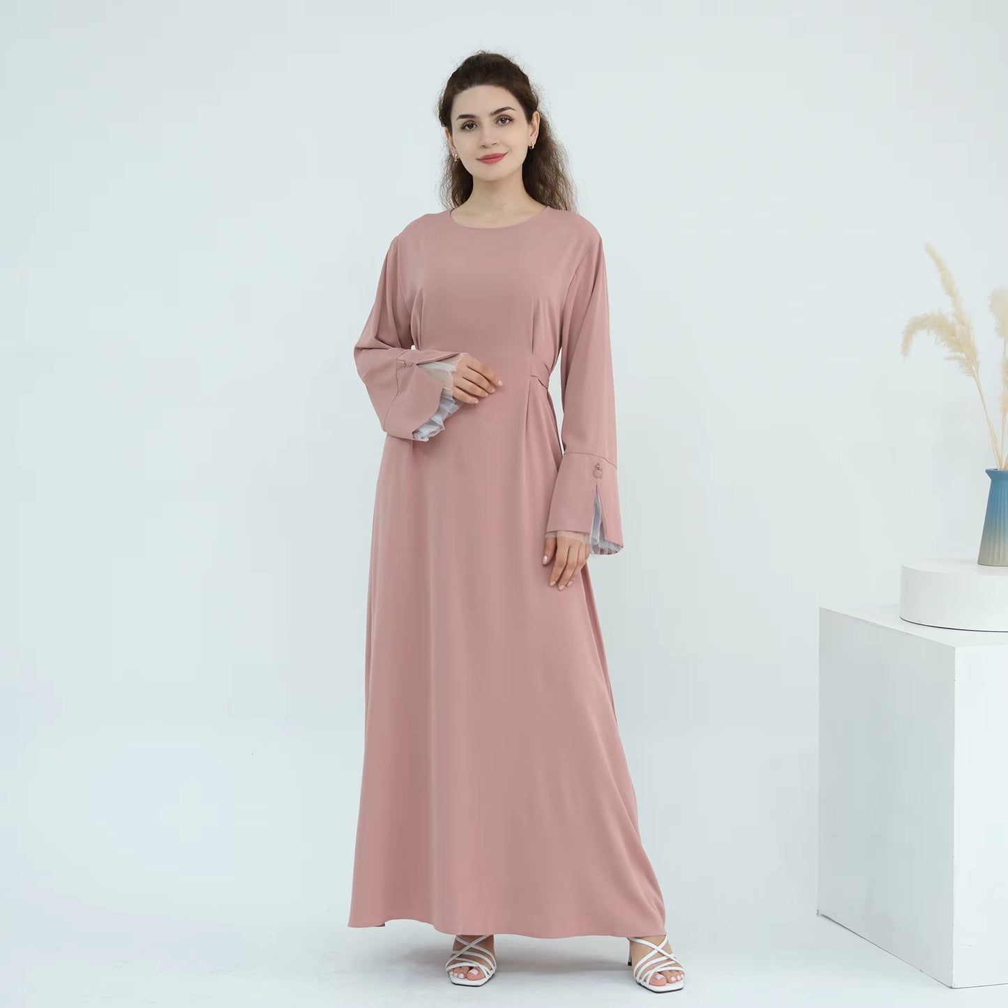 Side Tie Closed Abaya for Women – Solid Color Modest Muslim Dress
