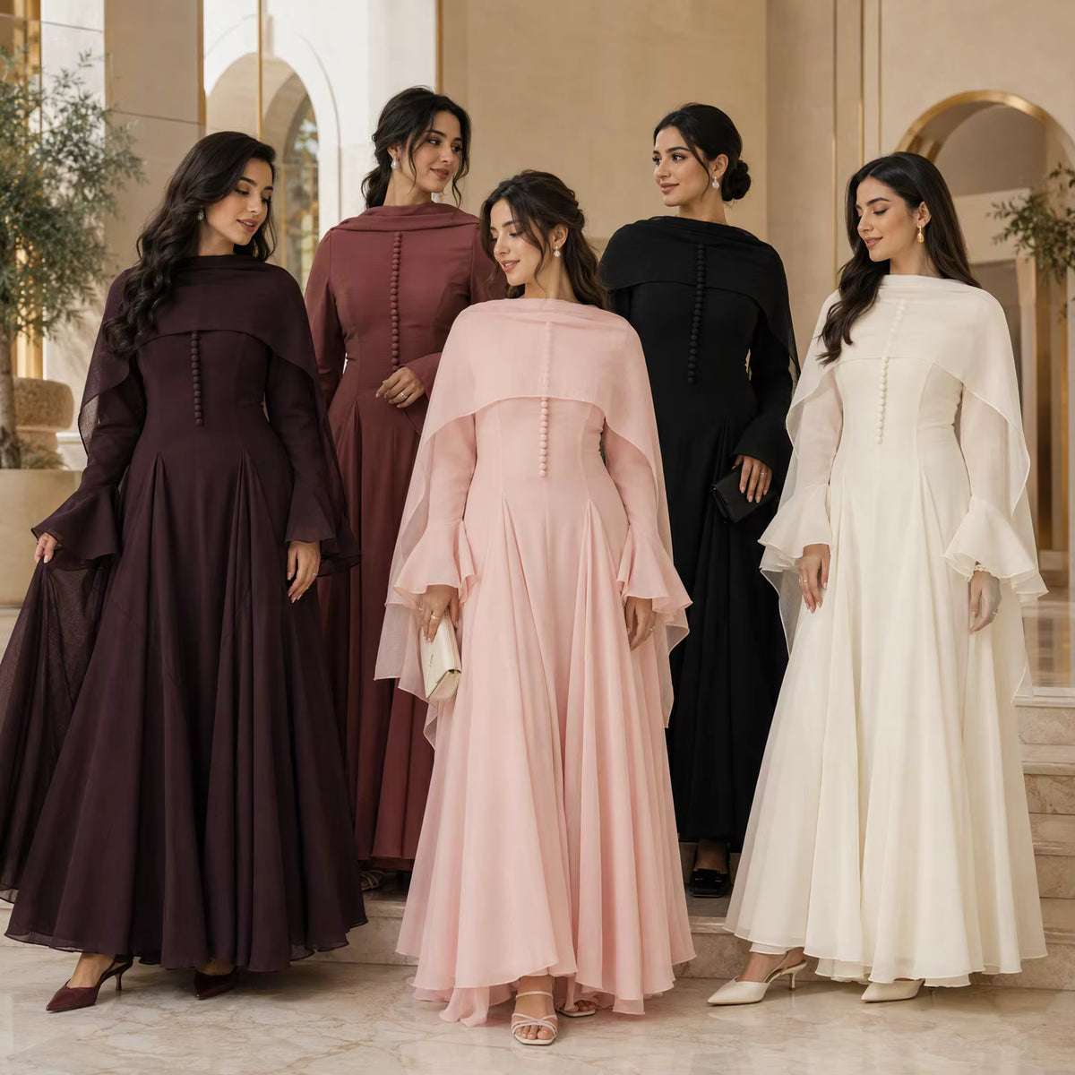 Amina Flare Cuff Maxi Abaya Dress