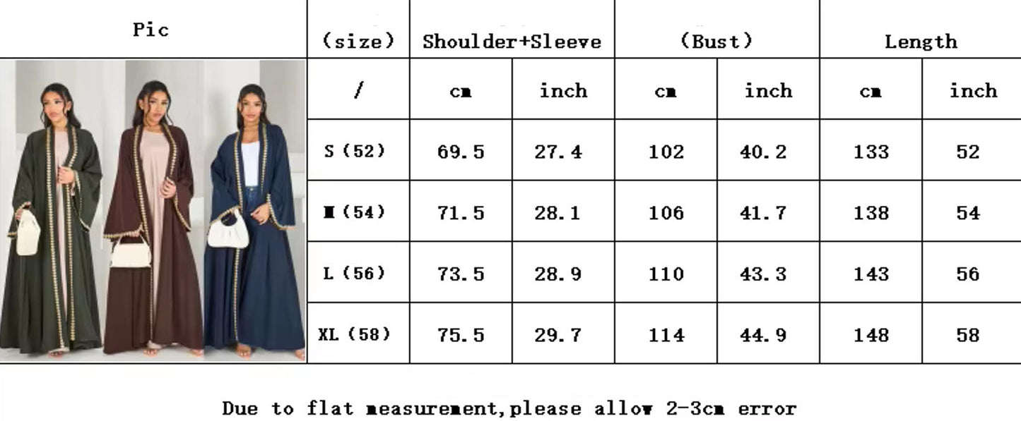 Eid Applique Open Abaya – Dubai Style Maxi Dress