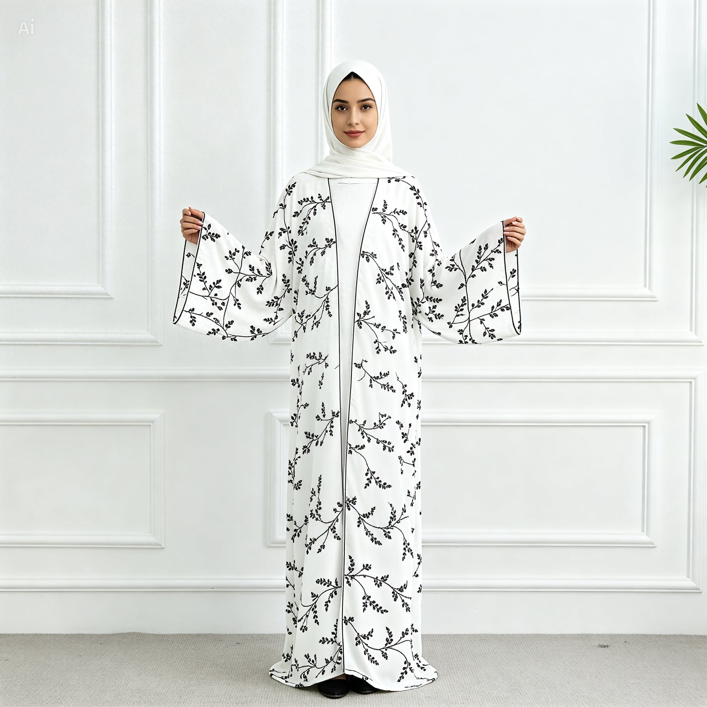 NOIRAH Lace Abaya Set