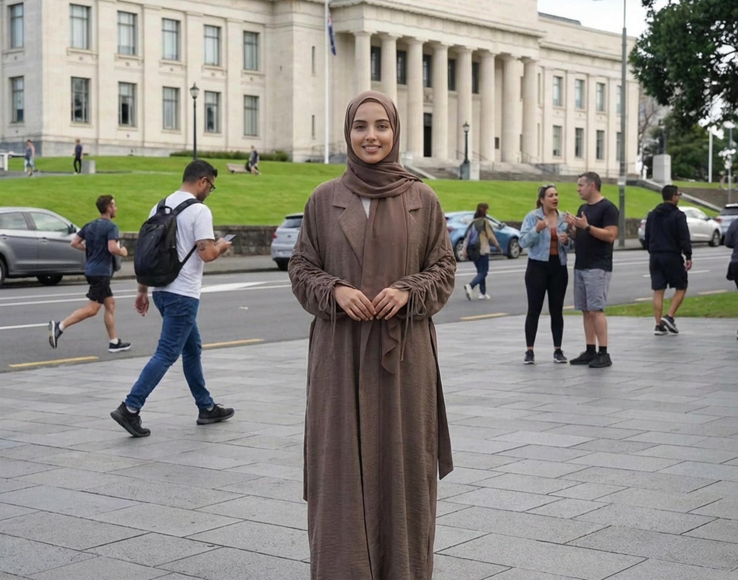 Abaya – Front Open Winkle Polyester Modest Islamic Dress | Nura Fashion