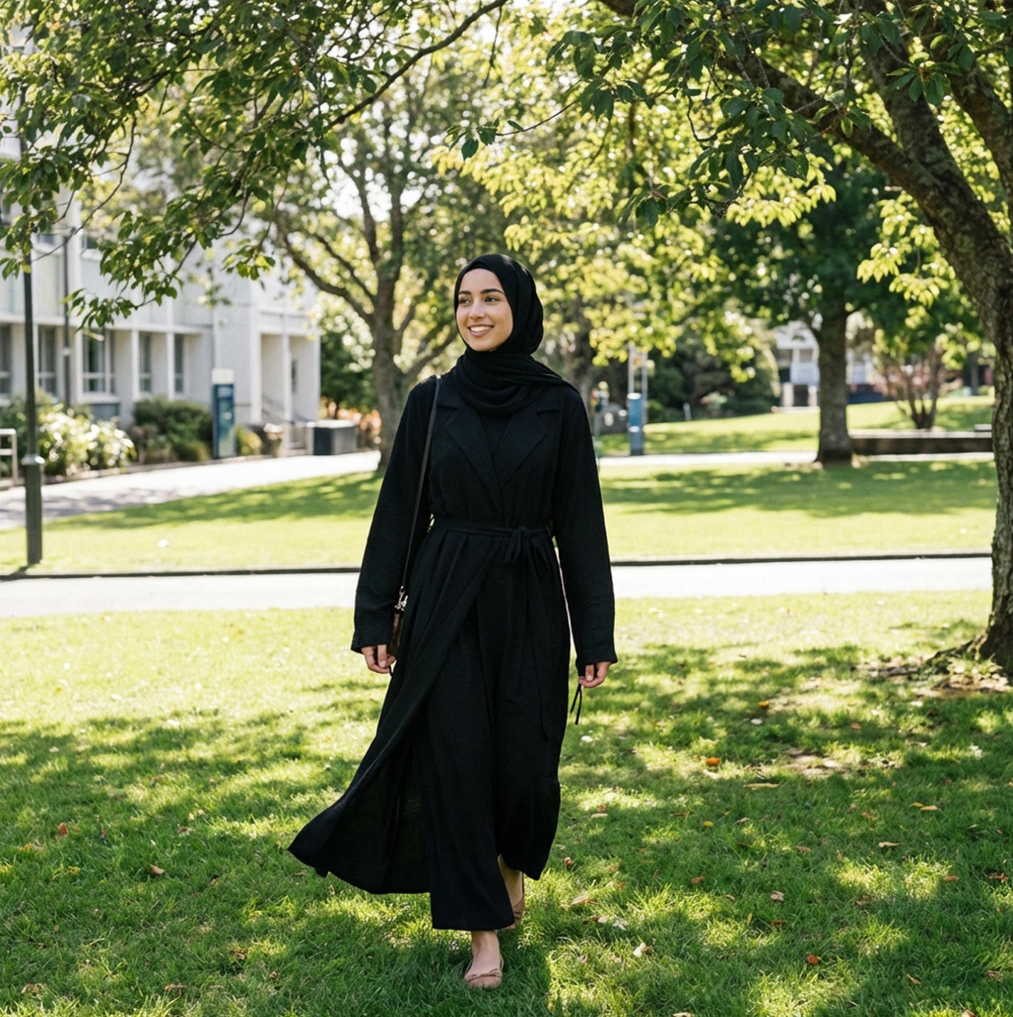 Abaya – Front Open Winkle Polyester Modest Islamic Dress | Nura Fashion