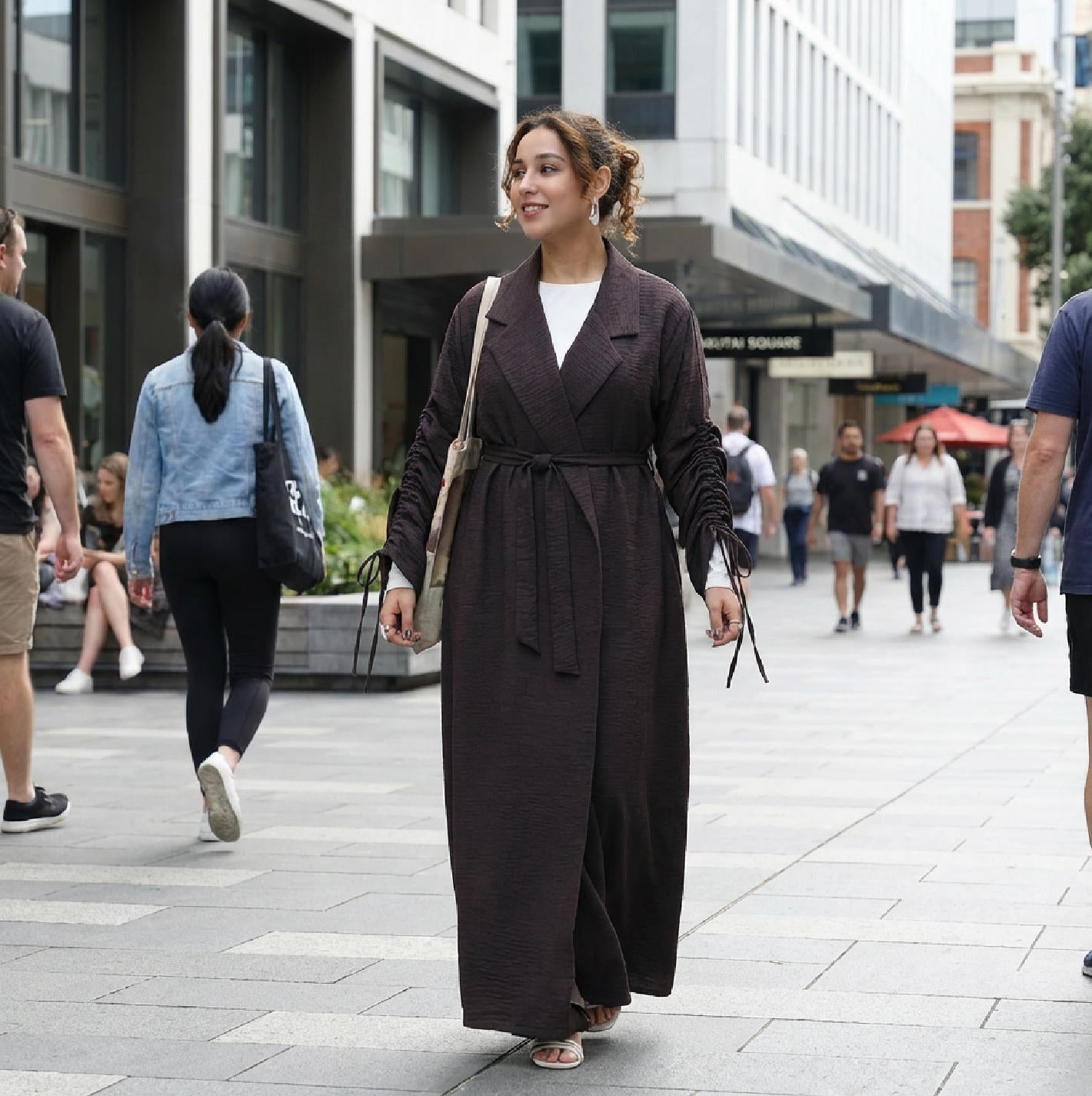 Abaya – Front Open Winkle Polyester Modest Islamic Dress | Nura Fashion