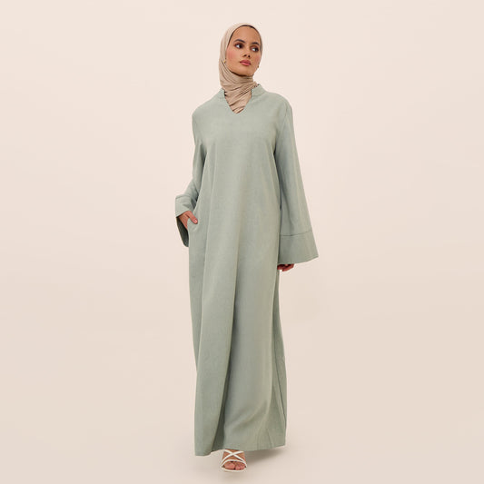 Women's Abaya – Simple Plain Linen Robe | Modest Daily Islamic Dress