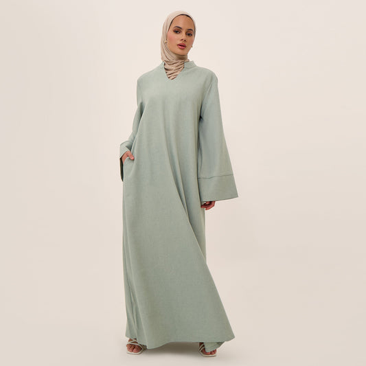 Women's Abaya – Simple Plain Linen Robe | Modest Daily Islamic Dress