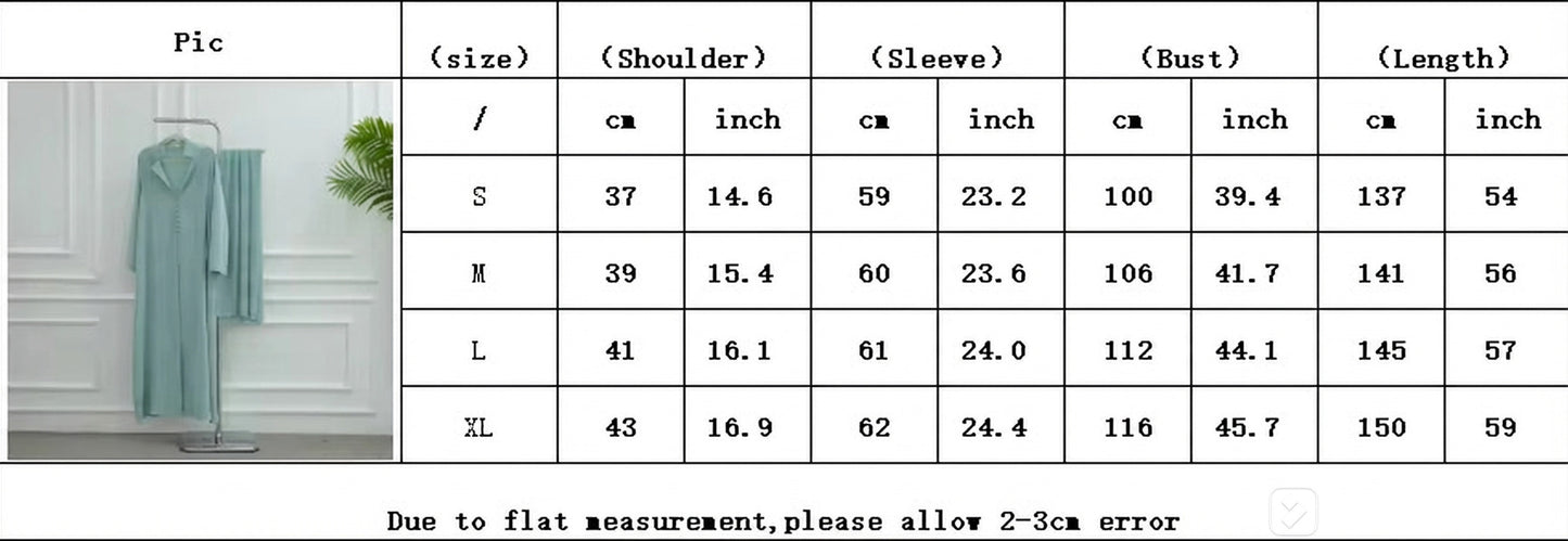 Button-Open Nida Abaya Set with Hijab