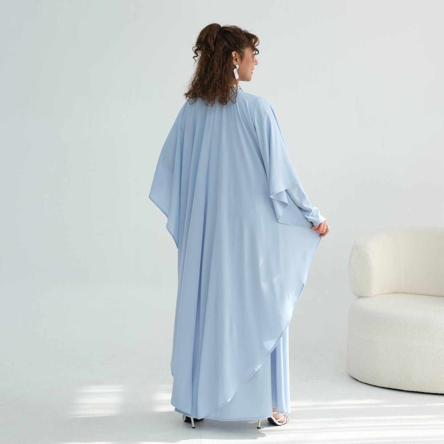 2026 Handmade Beaded Detachable Cape Abaya