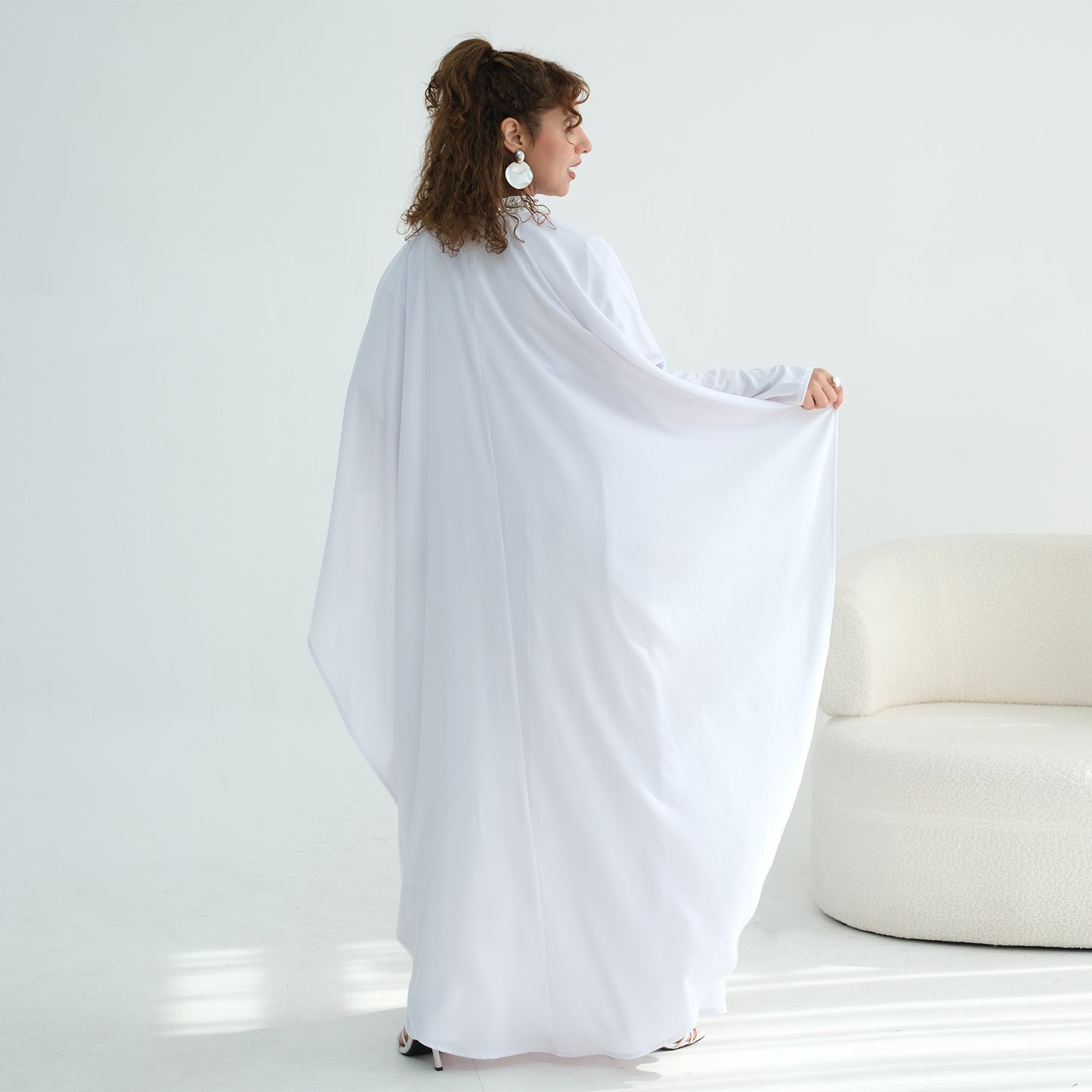 2026 Handmade Beaded Detachable Cape Abaya