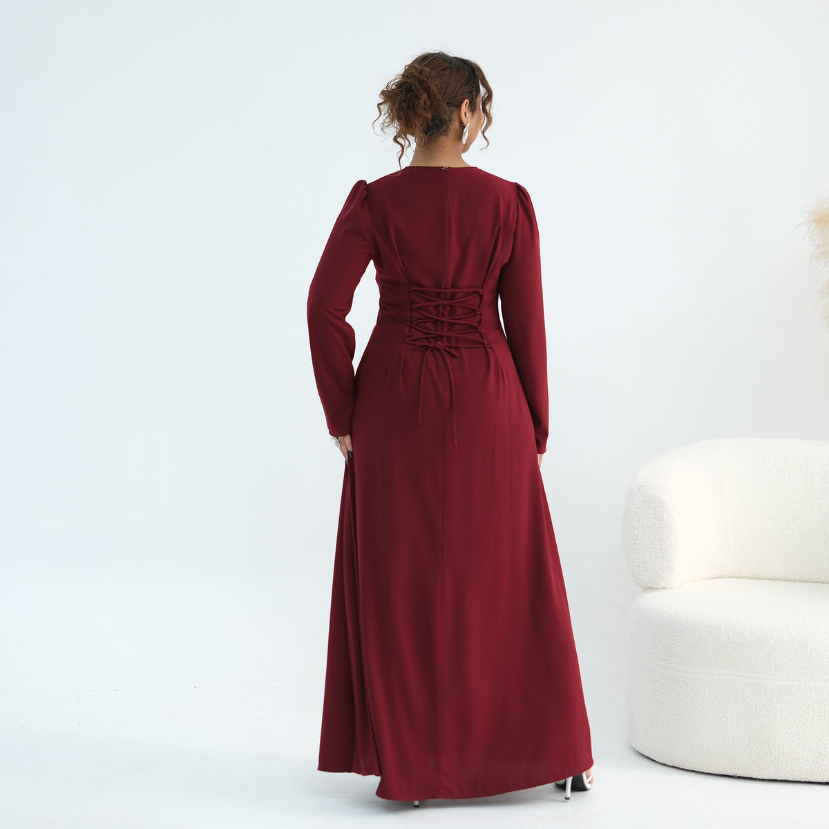 2026 Handmade Beaded Detachable Cape Abaya