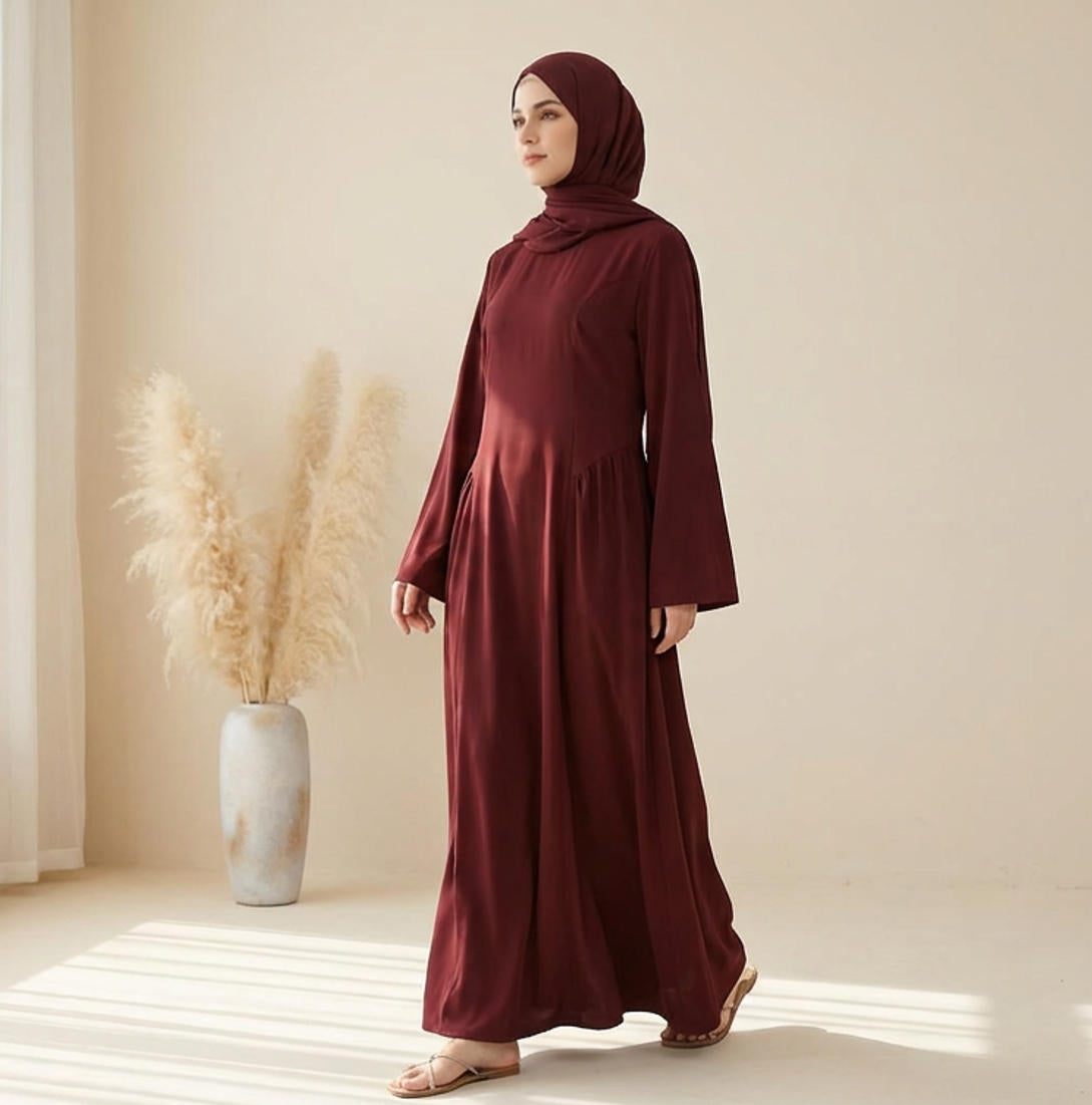 Premium Nida Closed Abaya with Back Ties | Elegant Daily Wear