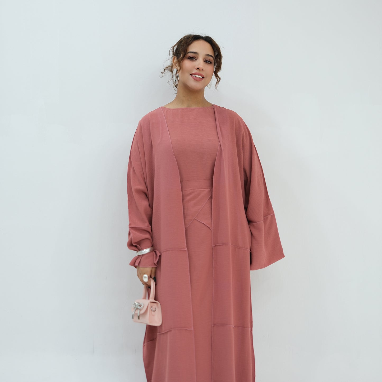 Nura 3pcs Modest Kimono Abaya Set – Breathable & Elegant