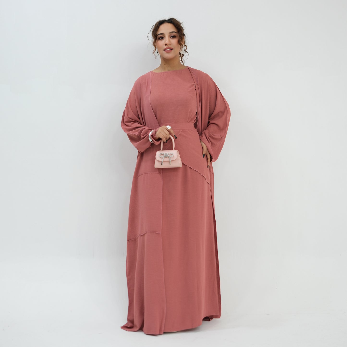Nura 3pcs Modest Kimono Abaya Set – Breathable & Elegant