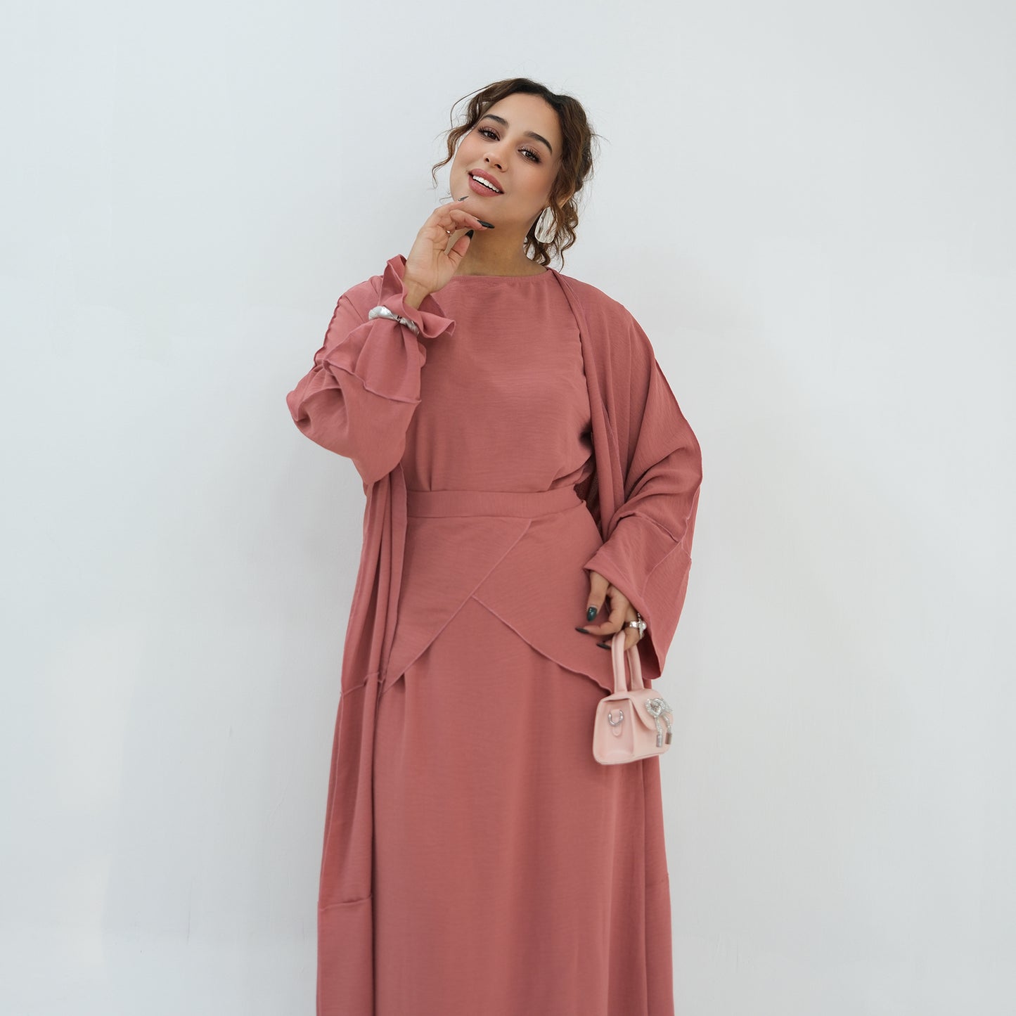 Nura 3pcs Modest Kimono Abaya Set – Breathable & Elegant