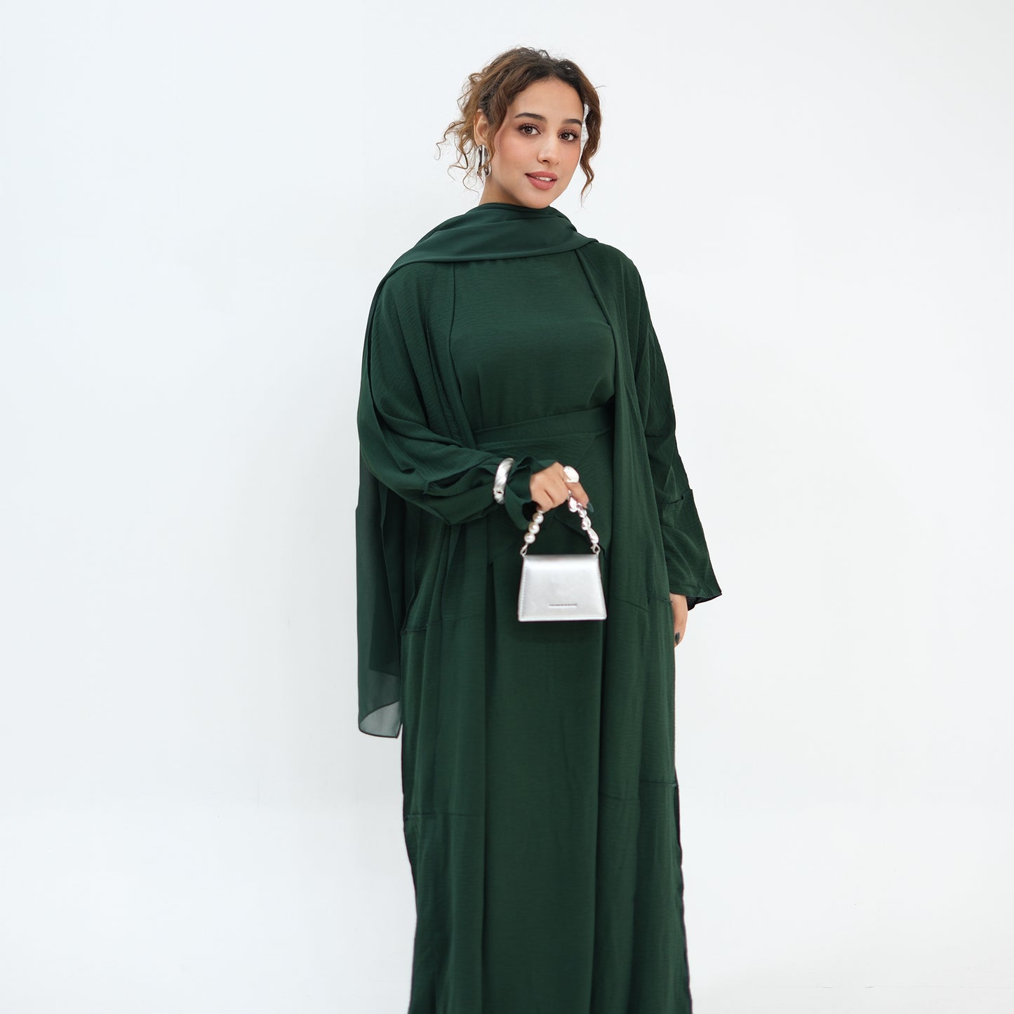 Nura 3pcs Modest Kimono Abaya Set – Breathable & Elegant