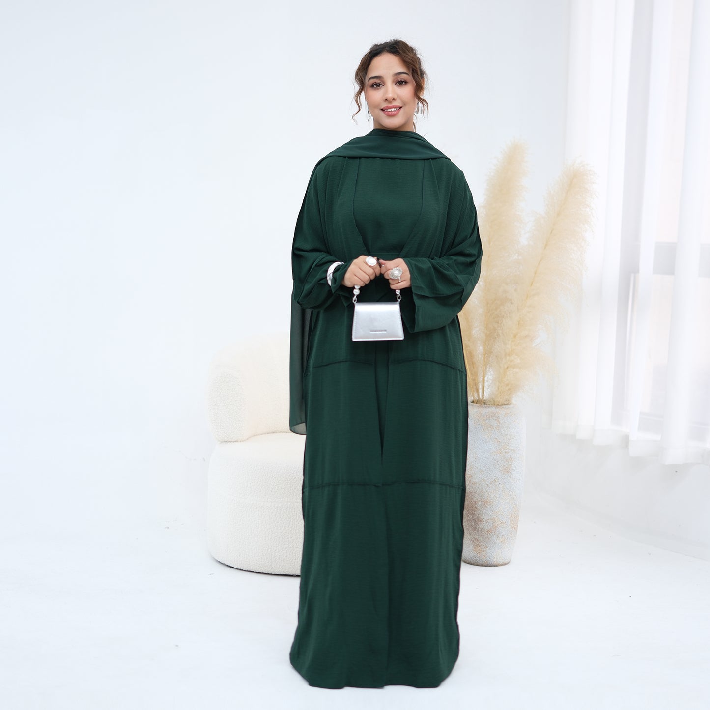 Nura 3pcs Modest Kimono Abaya Set – Breathable & Elegant