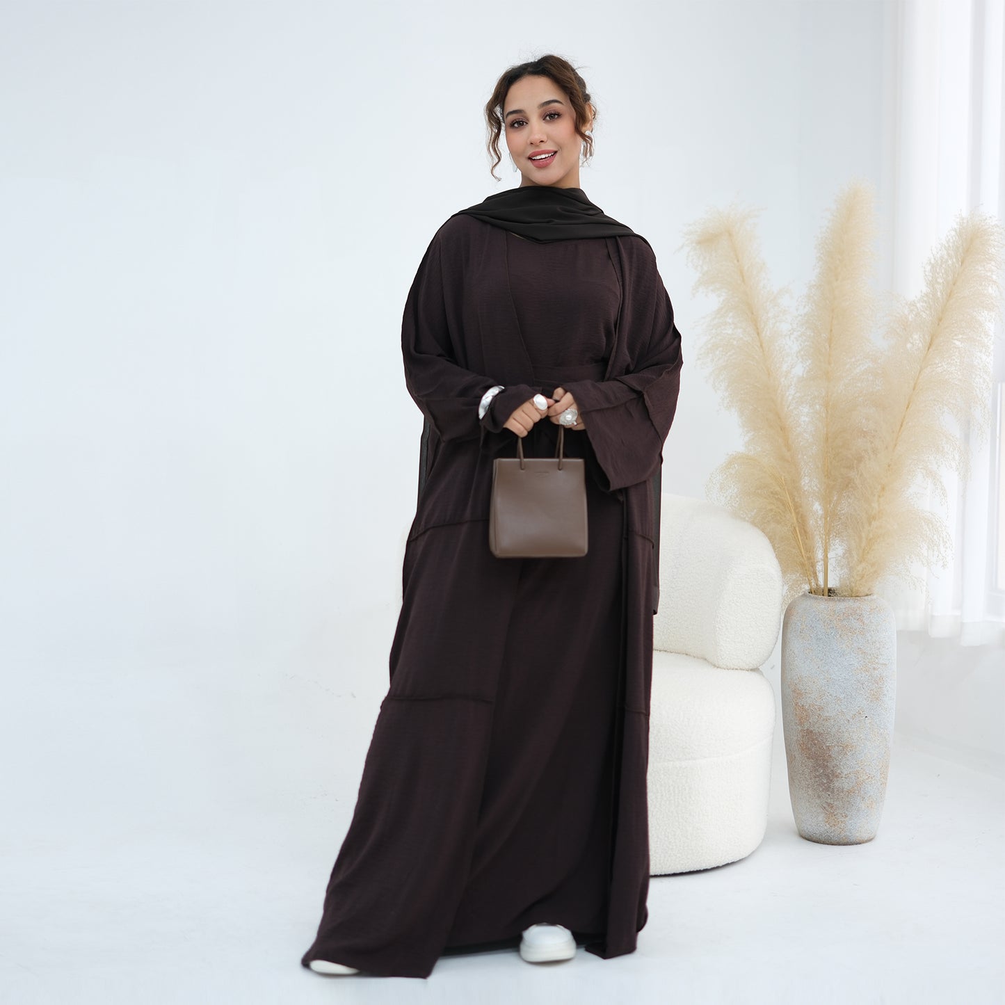 Nura 3pcs Modest Kimono Abaya Set – Breathable & Elegant