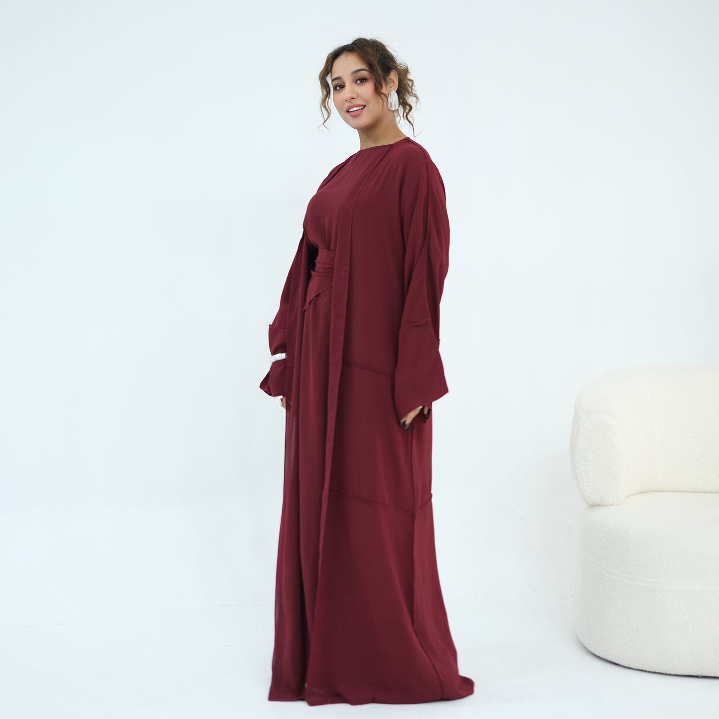 Nura 3pcs Modest Kimono Abaya Set – Breathable & Elegant