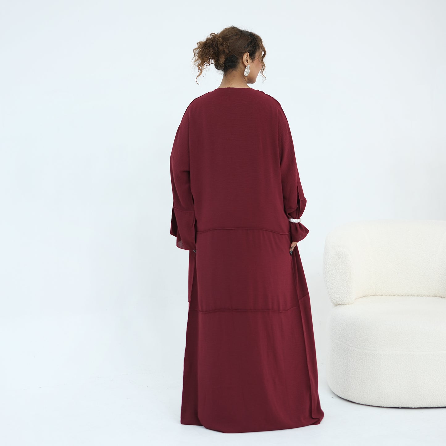 Nura 3pcs Modest Kimono Abaya Set – Breathable & Elegant