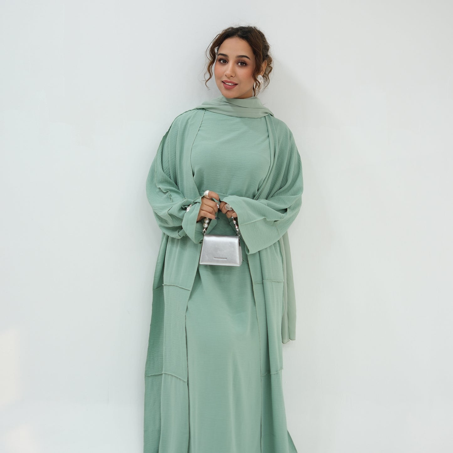 Nura 3pcs Modest Kimono Abaya Set – Breathable & Elegant