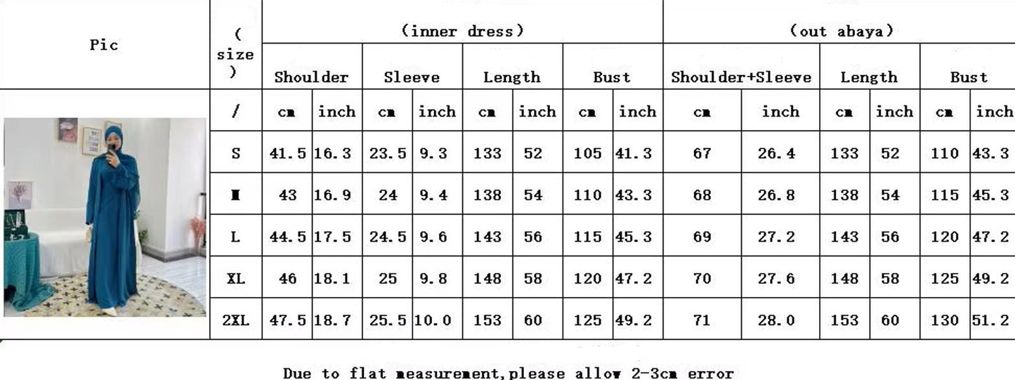 Nura 3pcs Modest Kimono Abaya Set – Breathable & Elegant