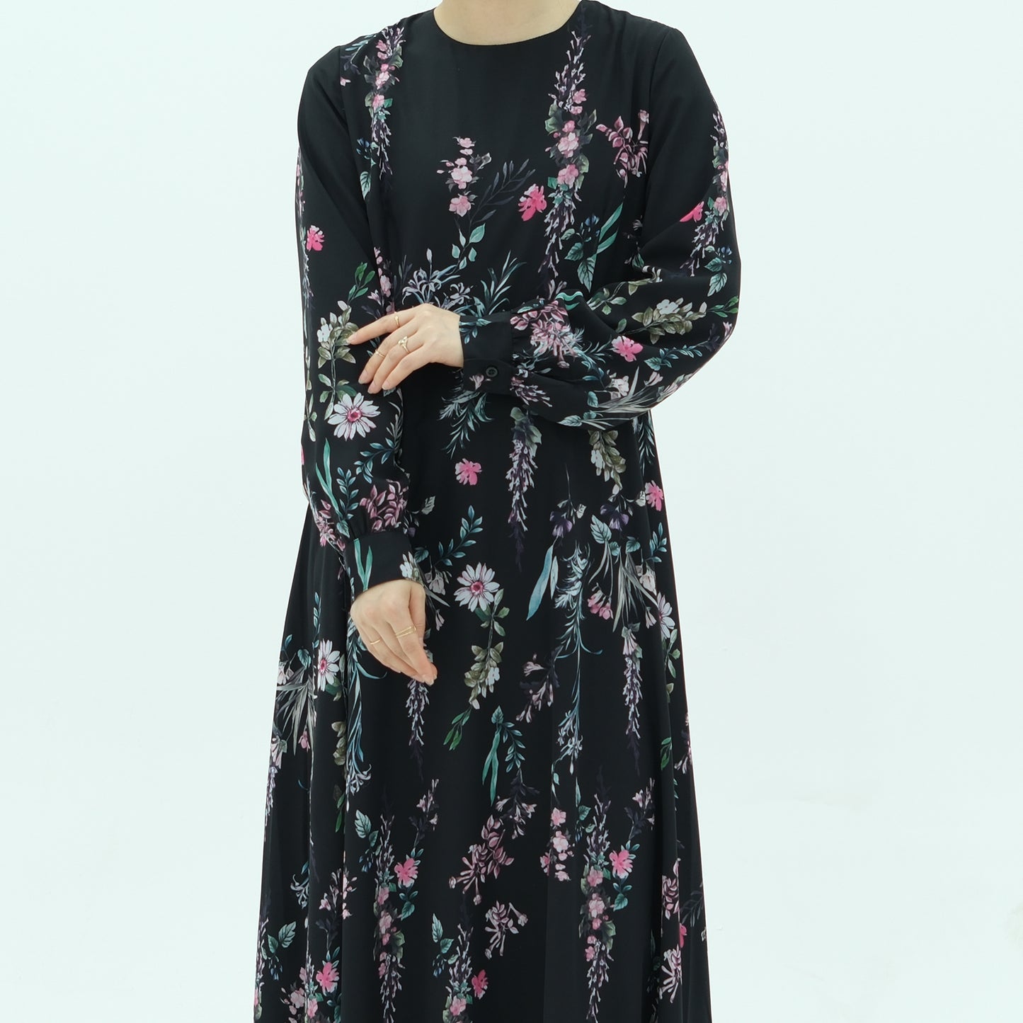 Nura Chiffon Printed Modest Abaya | Lightweight Summer Dress