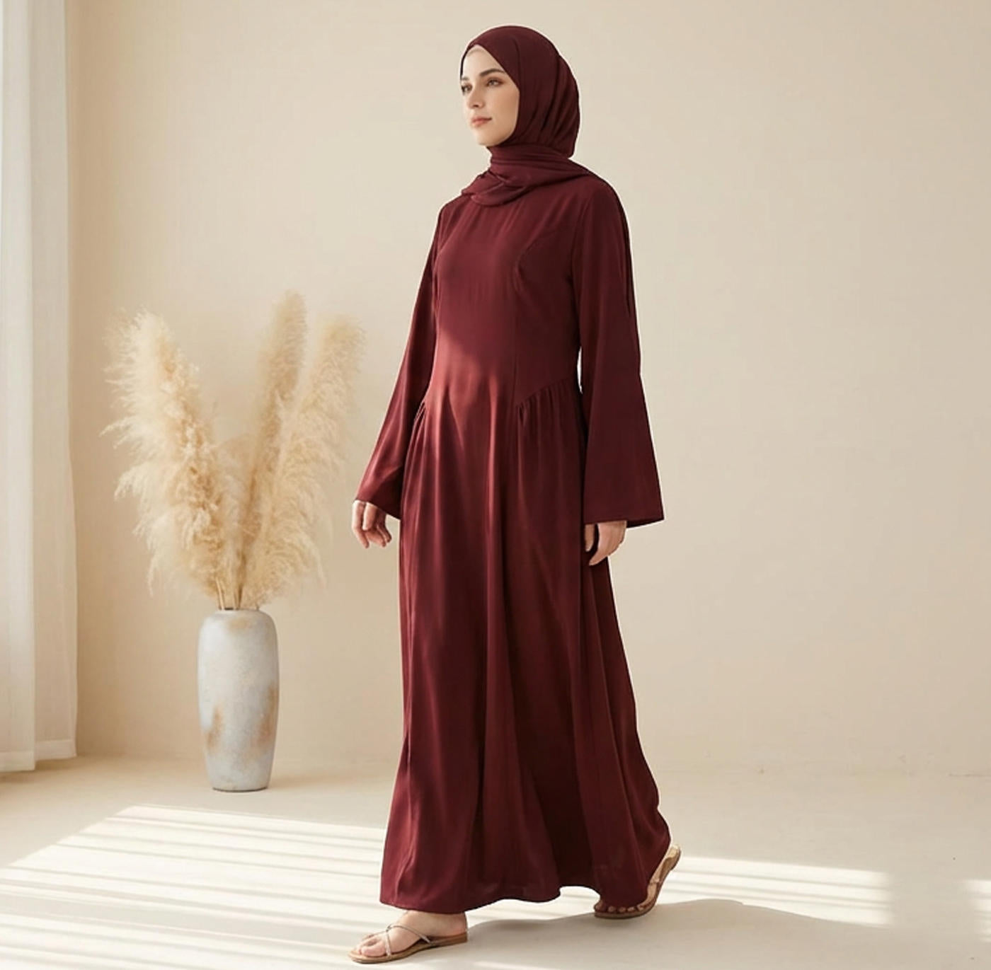Premium Nida Closed Abaya with Back Ties | Elegant Daily Wear