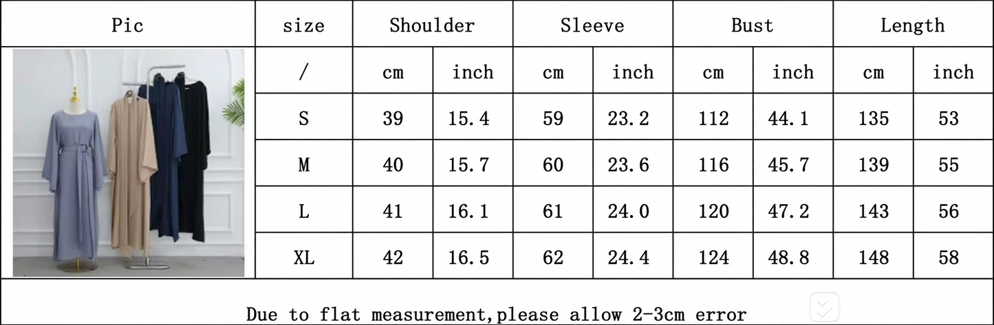 Summer Modest Abaya for Women – Removable Belt Islamic Maxi Dress