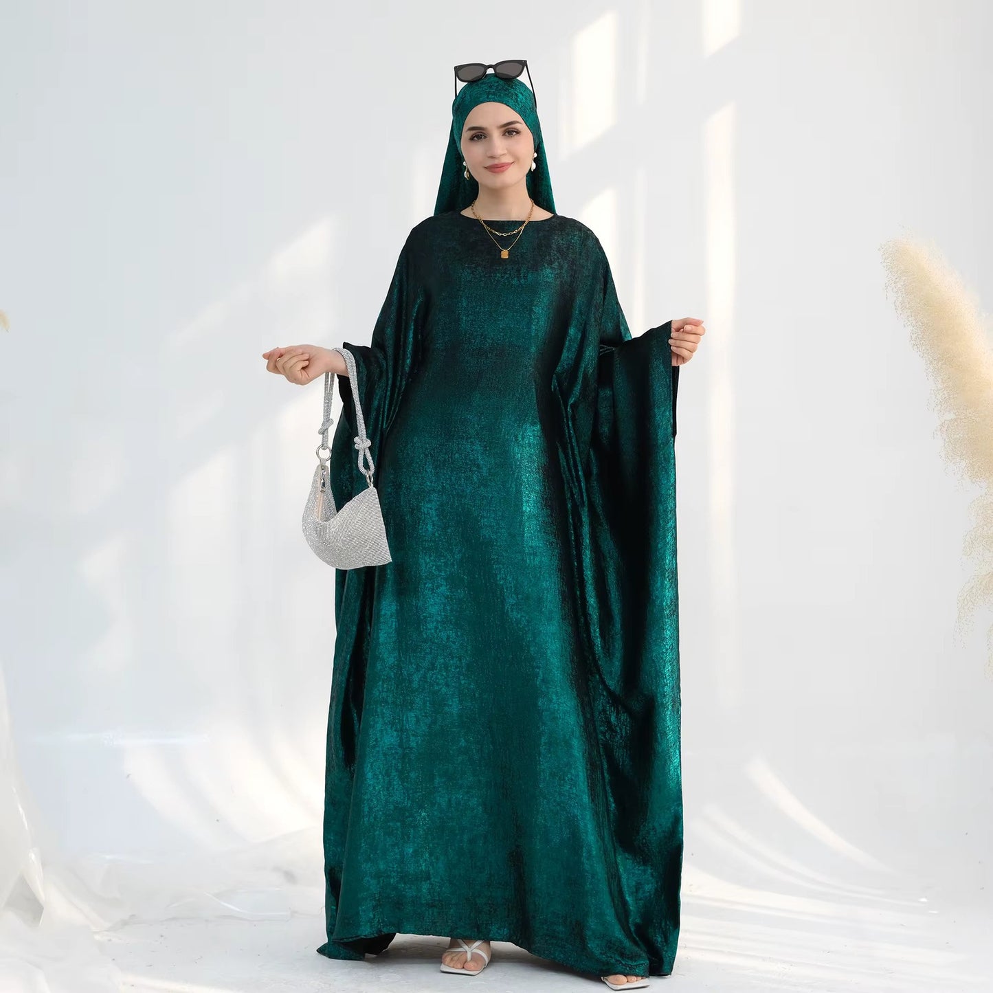 Abaya Dress – Shiny Kaftan Batwing | Women’s Modest Muslim Wear