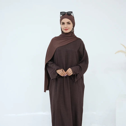 Abaya Dress – Dubai Style Bowknot Sleeve | Modest Muslim Women’s Wear