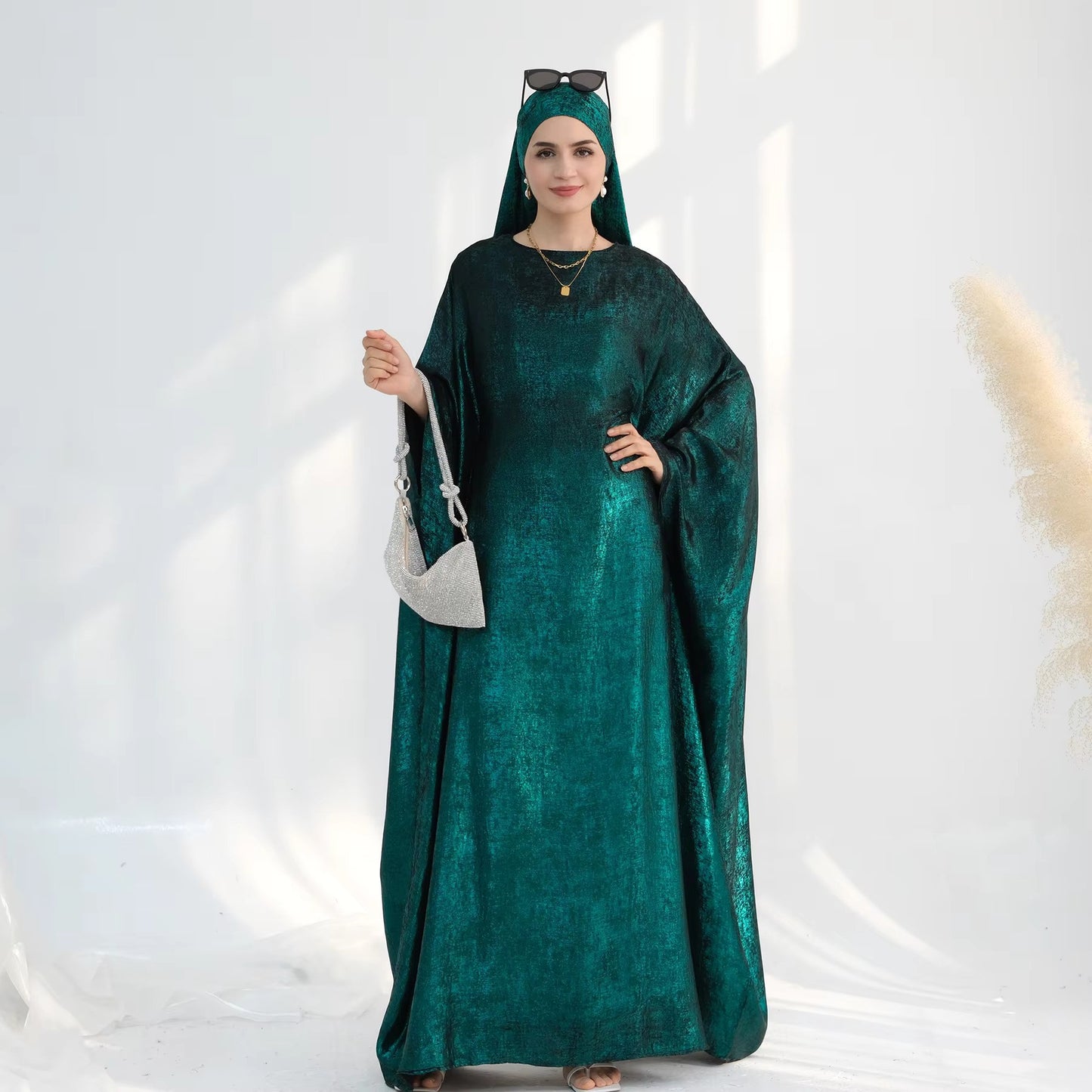 Abaya Dress – Shiny Kaftan Batwing | Women’s Modest Muslim Wear